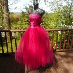 VINTAGE 80s GUNNE SAX  PINK PROM PARTY DRESS XXS
